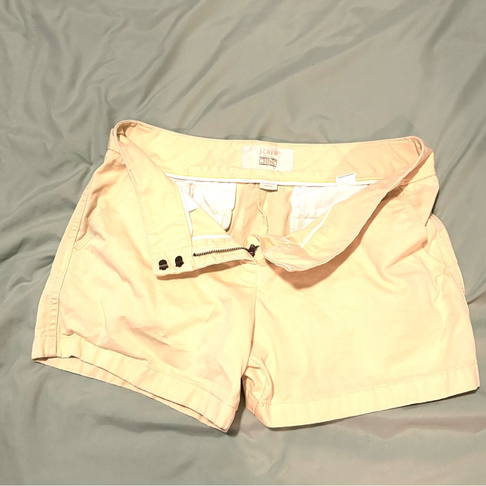 J. Crew Yellow Bermuda Shorts with Relaxed Fit and Belt